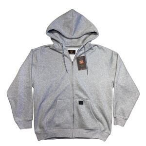 County FB Hoodie XL Mens Gray Heavyweight Fleece Full Zip Sweatshirt Blank NWT